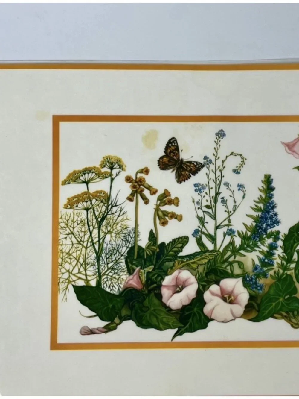 VTG Spring Floral Placemats Set of 6 Wild Flowers Butterfly Cottagecore 16x11.5”